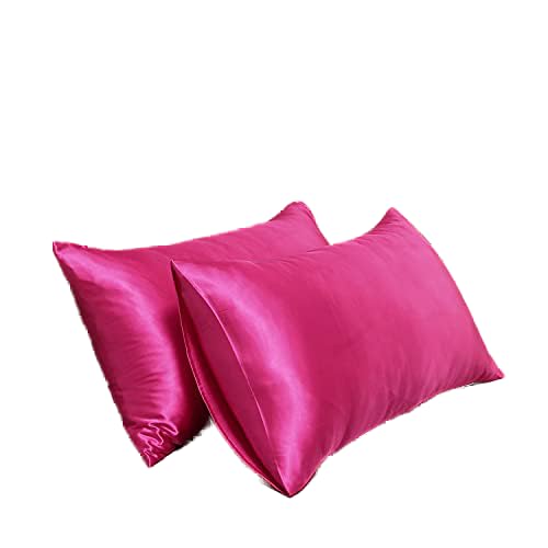 Satin Pillowcase for Hair and Skin Queen, Silky Pillowcase 20x30 Inches - Set of 2 with Envelope Closure, Similar to Silk Pillow Cases, Gifts for Women Men