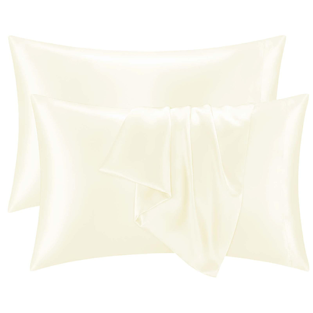 2 Pack Satin Pillowcases Purple Standard Size 20x26 Inch