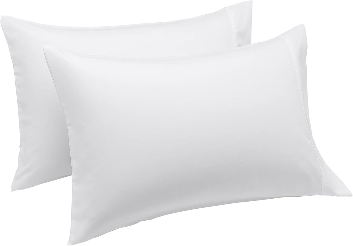Amazon Basics King Pillowcases Set of 2 - Lightweight, Super Soft Easy Care Microfiber, Bright White, 40" L x 20" W, Pillows Not Included