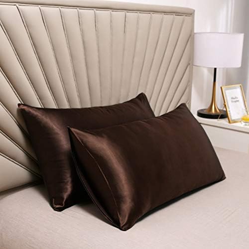 Satin Pillowcase for Hair and Skin Queen, Silky Pillowcase 20x30 Inches - Set of 2 with Envelope Closure, Similar to Silk Pillow Cases, Gifts for Women Men