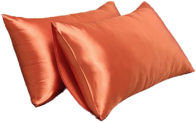 Satin Pillowcase for Hair and Skin Queen, Silky Pillowcase 20x30 Inches - Set of 2 with Envelope Closure, Similar to Silk Pillow Cases, Gifts for Women Men