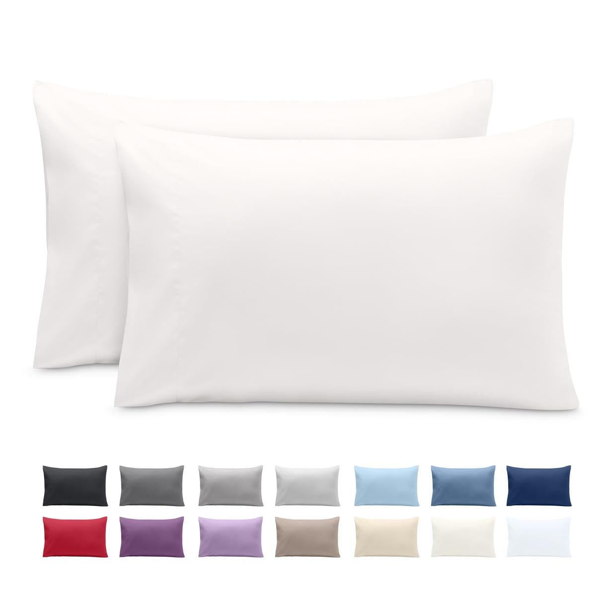 Bare Home Pillowcases Open End (Standard Set of 2, Grey)