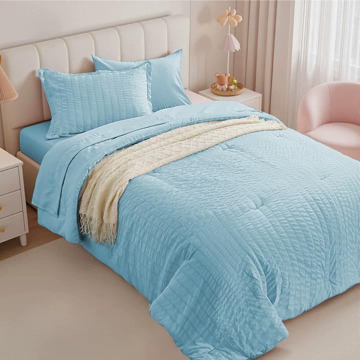 Zzlpp Queen Comforter Set 7 Piece, Green Bed in a Bag Queen Bedding Sets