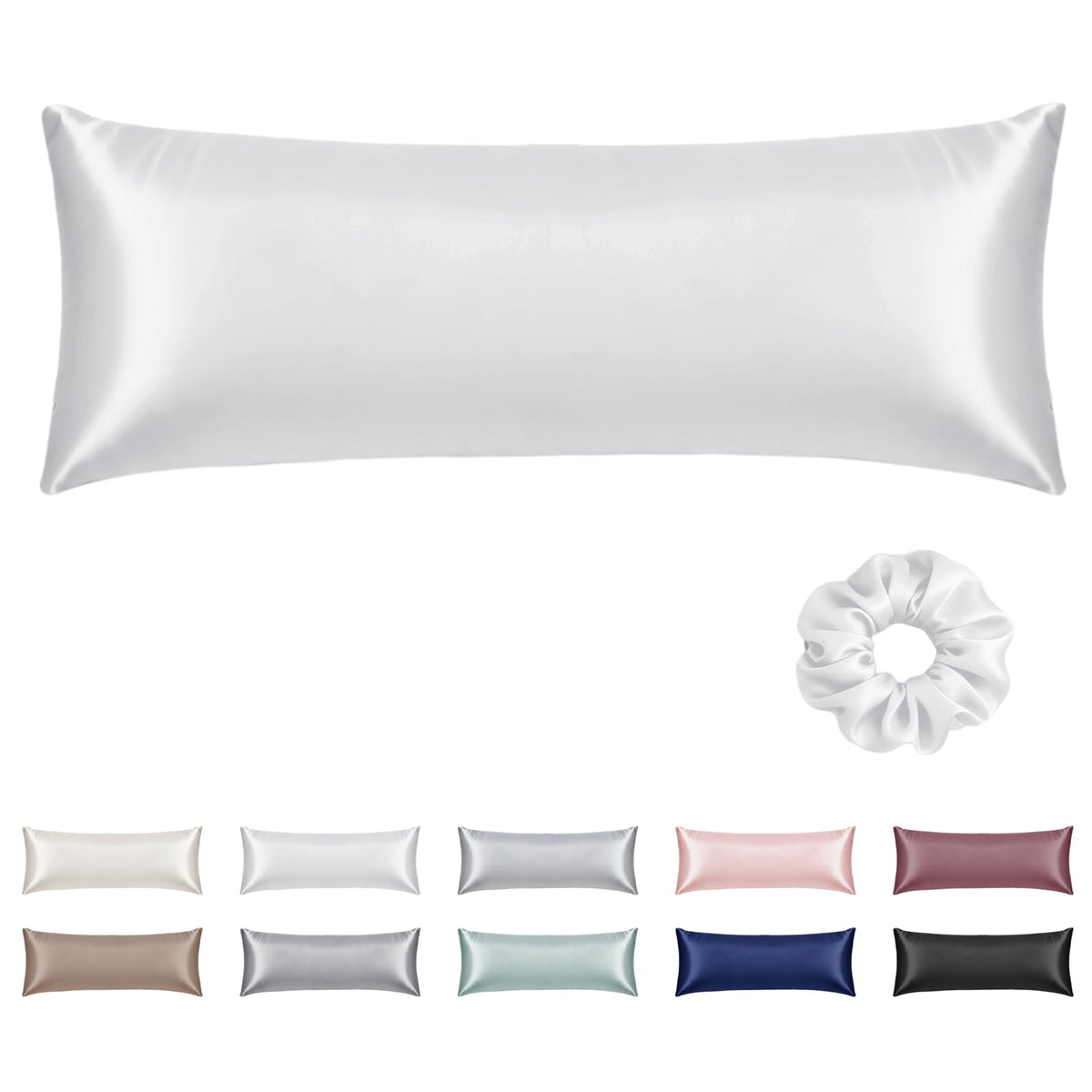 Vielit Queen Satin Pillowcase for Hair 2pc,Similar to Silk Pillow Cases,Easier Care Than Silk Pillowcase,Gifts for Women Men,Beige,20x30 & Envelope Closure and 2 Satin Scrunchies