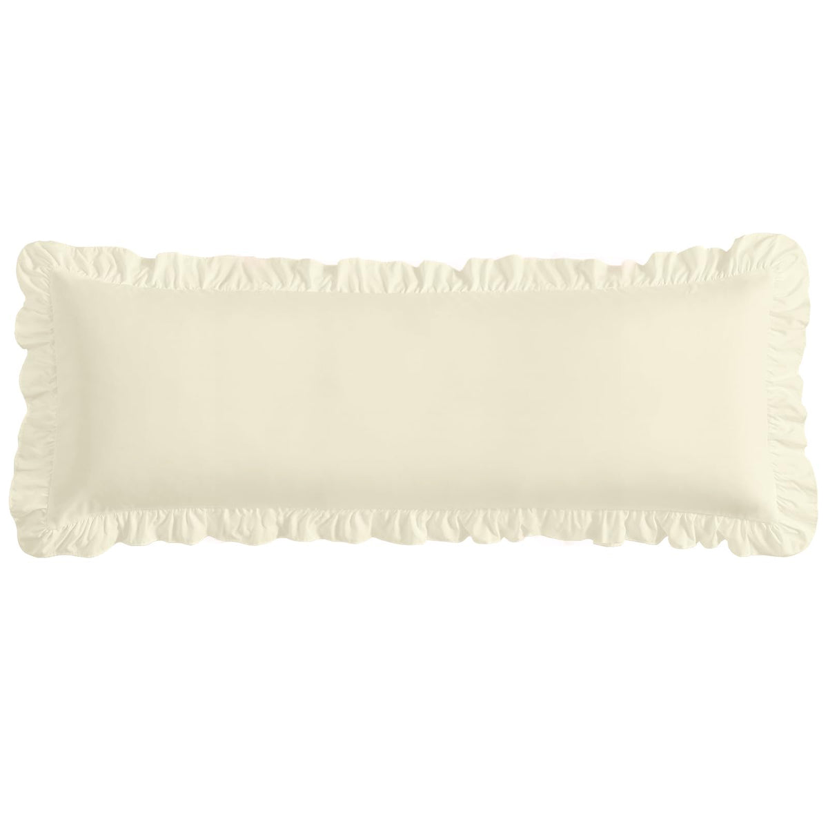 Ruffled Pillow Cases, White, Body 20"x54", Set of 1