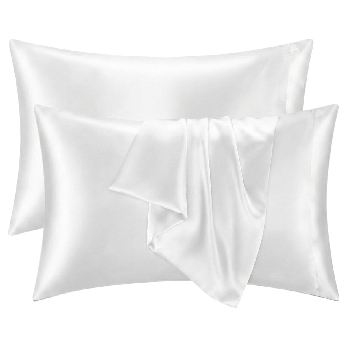 2 Pack Satin Pillowcases Purple Standard Size 20x26 Inch