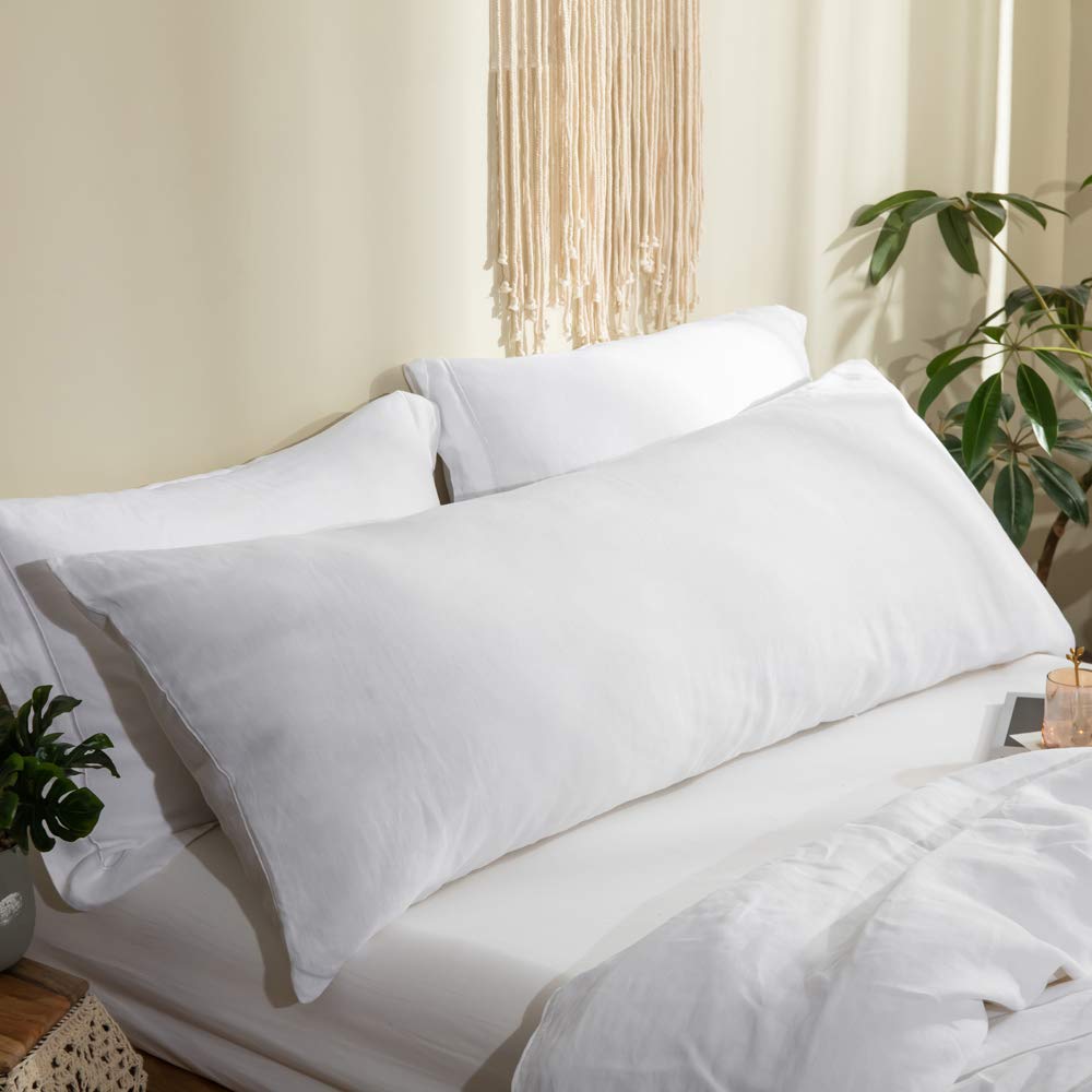 Simple&Opulence Body Pillow Cover 20" x 54",100% Pure Linen, Ultra Soft and Breathable, Body Pillowcase with Envelope Closure for Adults(Linen)