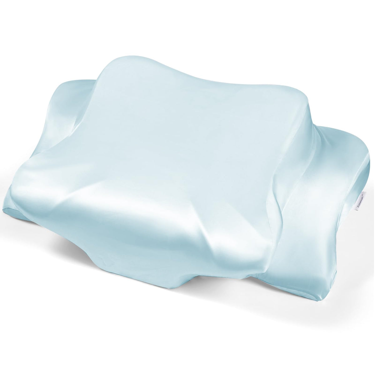 Satin Pillowcase for Cervical Pillows, (Cover Only) Fit for Orthopedic Neck Support Pillow, Silky Smooth Pillowcase Cover with Zipper Closure (Gray)