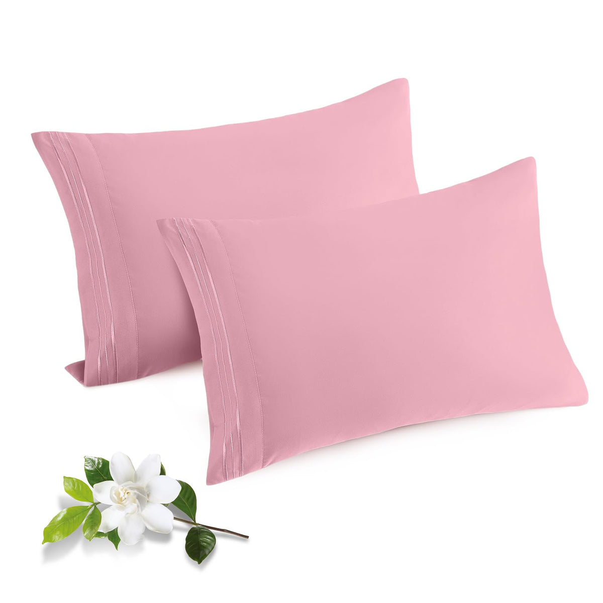 Horbaunal Microfiber Pillowcases Standard Size, Hot Pink, 2 Pack