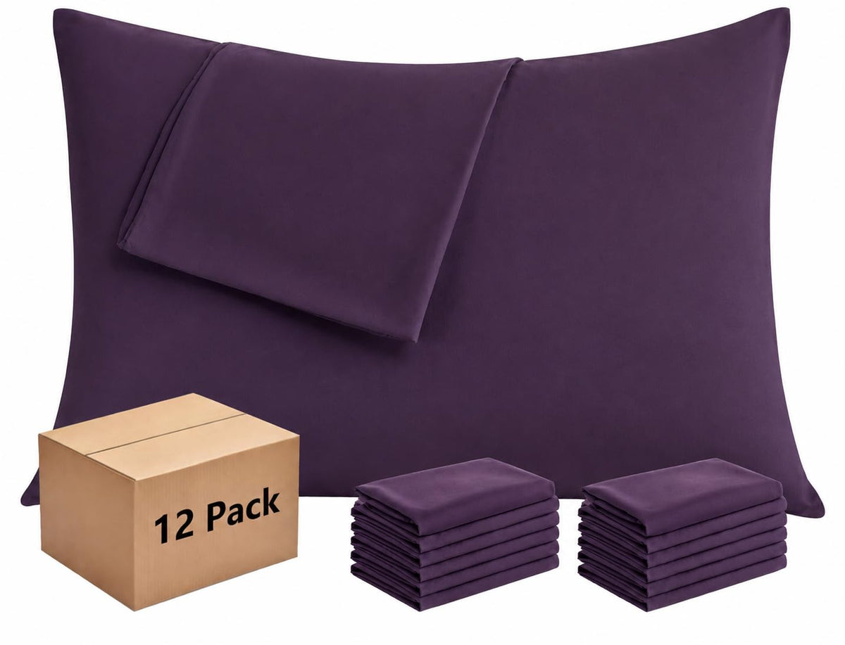 CULVE White Pillow Cases King 4 Pack, Microfiber Pillowcase, 20x36