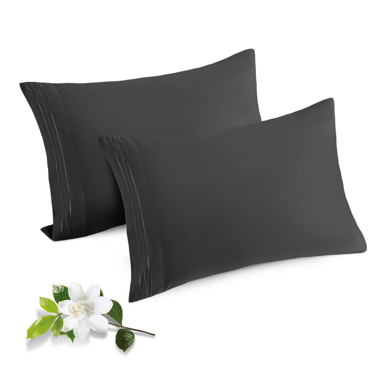 Horbaunal Microfiber Pillowcases Standard Size, Hot Pink, 2 Pack