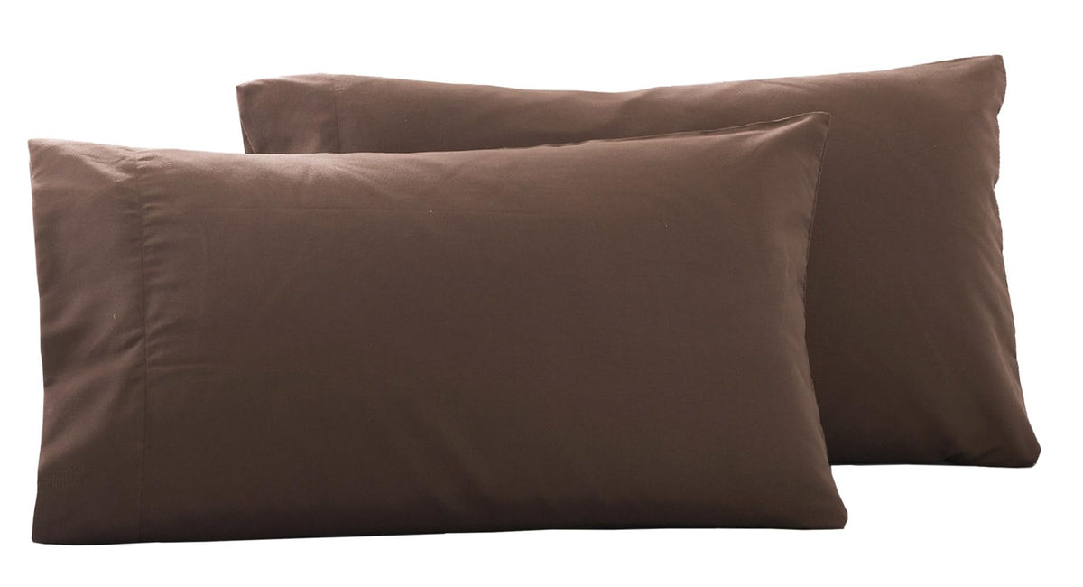 Microfiber Queen Bed Pillowcases 2 Pack, Super Soft Bed Pillow Covers Envelope Closure, Wrinkle, Fade and Stain Resistant, 20x30, Coffee