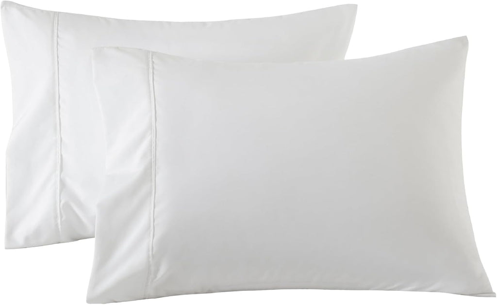 WINLIFE Standard Pillowcases Set of 2 100% Egyptian Cotton, Bright White