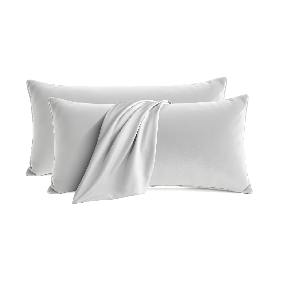 Set of 2 Brushed Microfiber Pillowcases 20x26 in Olive Green