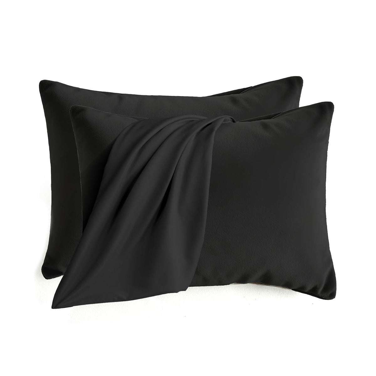 Set of 2 Brushed Microfiber Pillowcases 20x26 in Olive Green