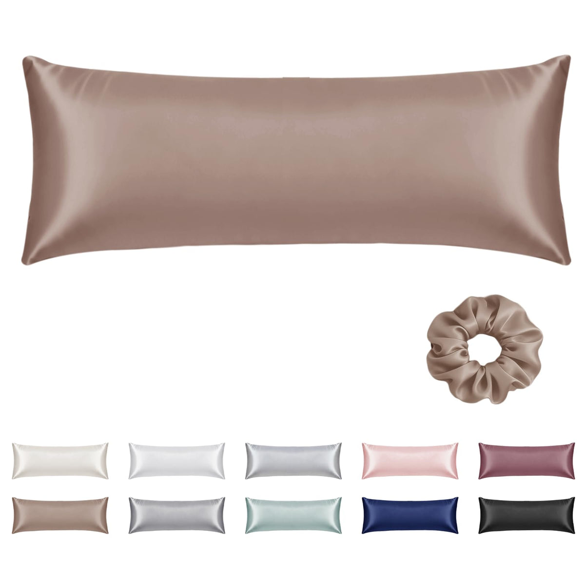 Vielit Queen Satin Pillowcase for Hair 2pc,Similar to Silk Pillow Cases,Easier Care Than Silk Pillowcase,Gifts for Women Men,Beige,20x30 & Envelope Closure and 2 Satin Scrunchies