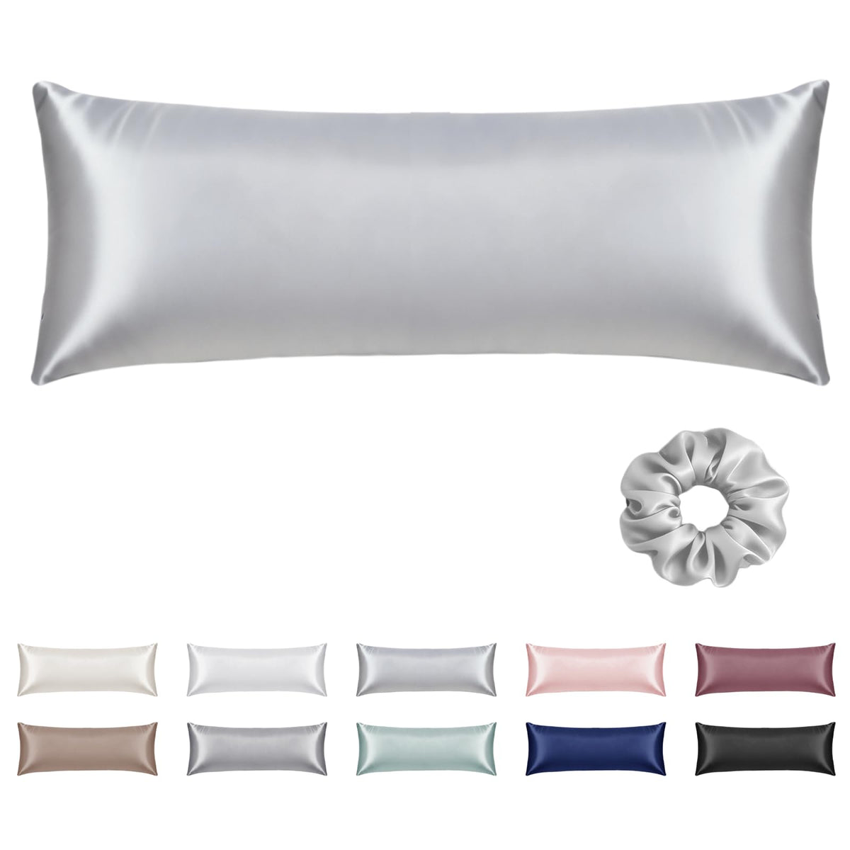 Vielit Queen Satin Pillowcase for Hair 2pc,Similar to Silk Pillow Cases,Easier Care Than Silk Pillowcase,Gifts for Women Men,Beige,20x30 & Envelope Closure and 2 Satin Scrunchies