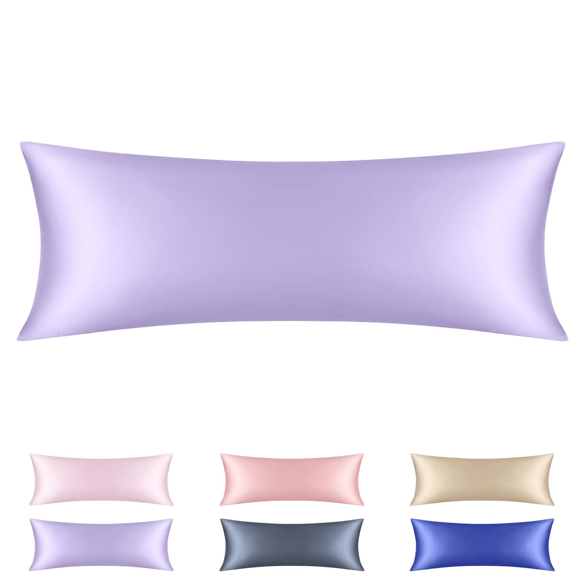 Lavender Purple Silk Satin Pillowcase Set of 2, Soft Satin Pillowcases for Women's Hair, Envelope Closure (20x26 Inches)