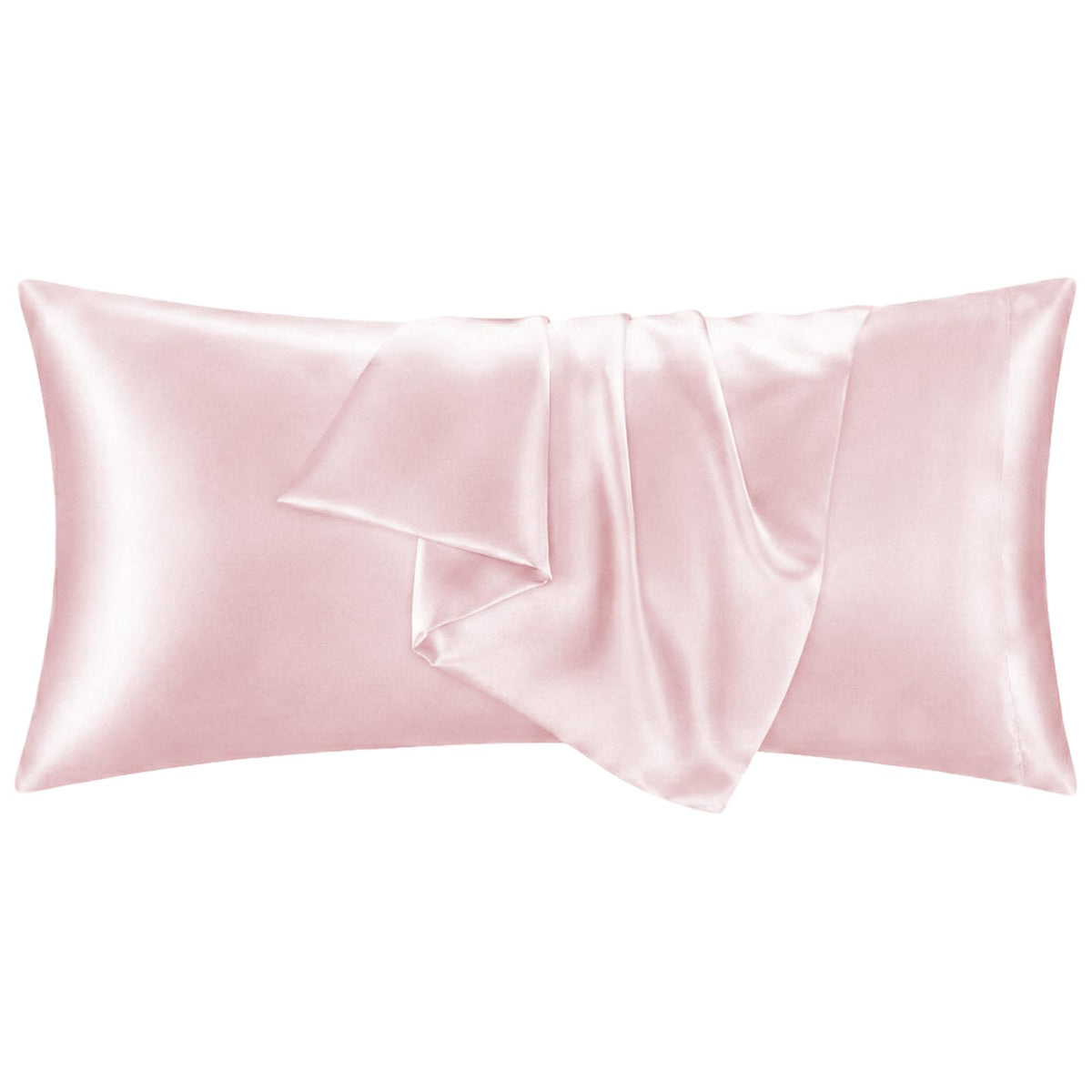 2 Pack Satin Pillowcases Purple Standard Size 20x26 Inch