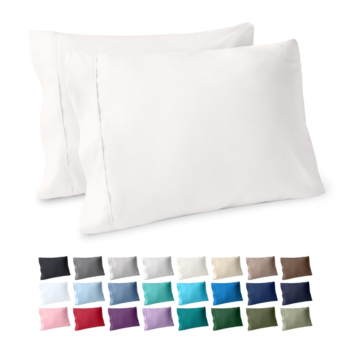 Bare Home Pillowcases Open End (Standard Set of 2, Grey)
