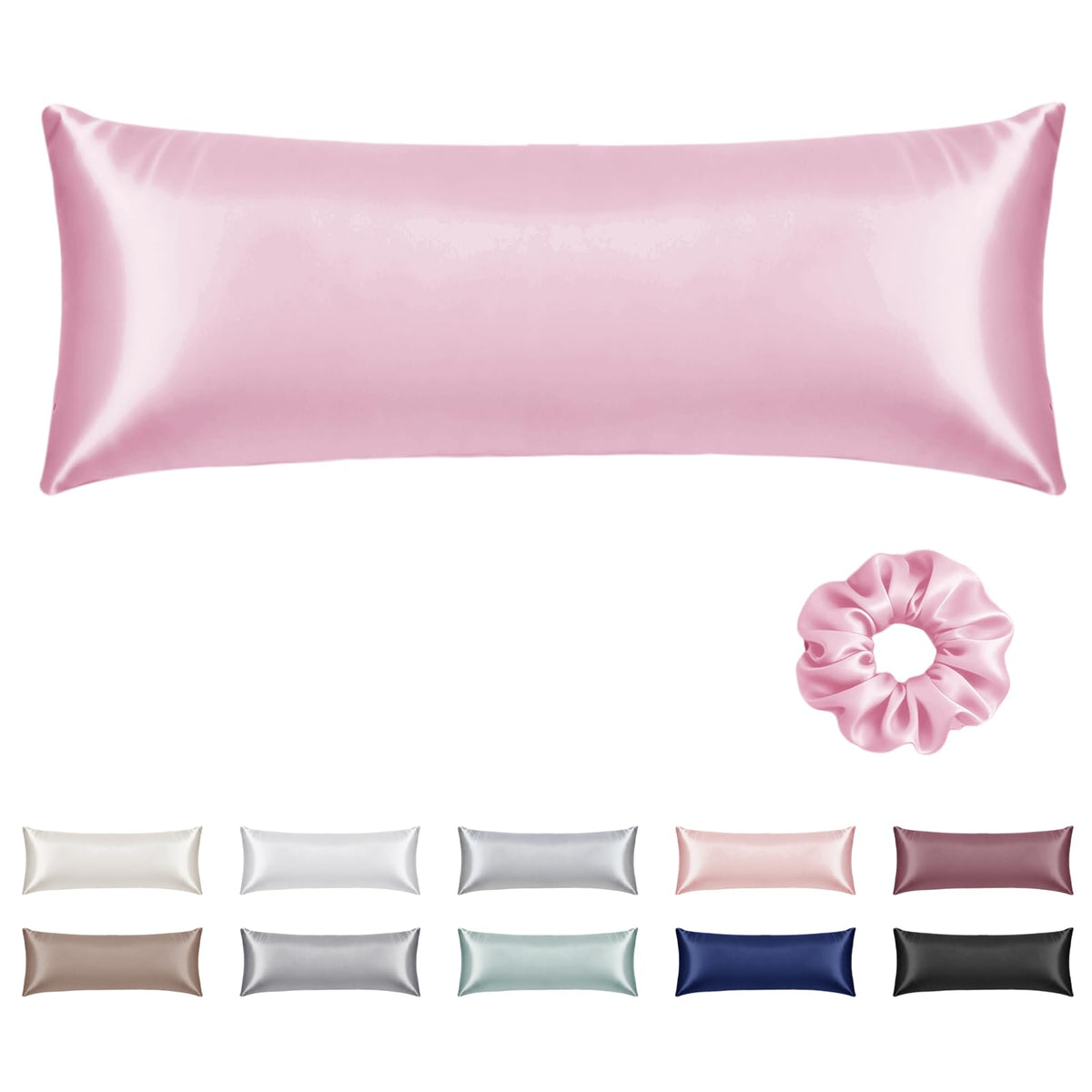 Vielit Queen Satin Pillowcase for Hair 2pc,Similar to Silk Pillow Cases,Easier Care Than Silk Pillowcase,Gifts for Women Men,Beige,20x30 & Envelope Closure and 2 Satin Scrunchies