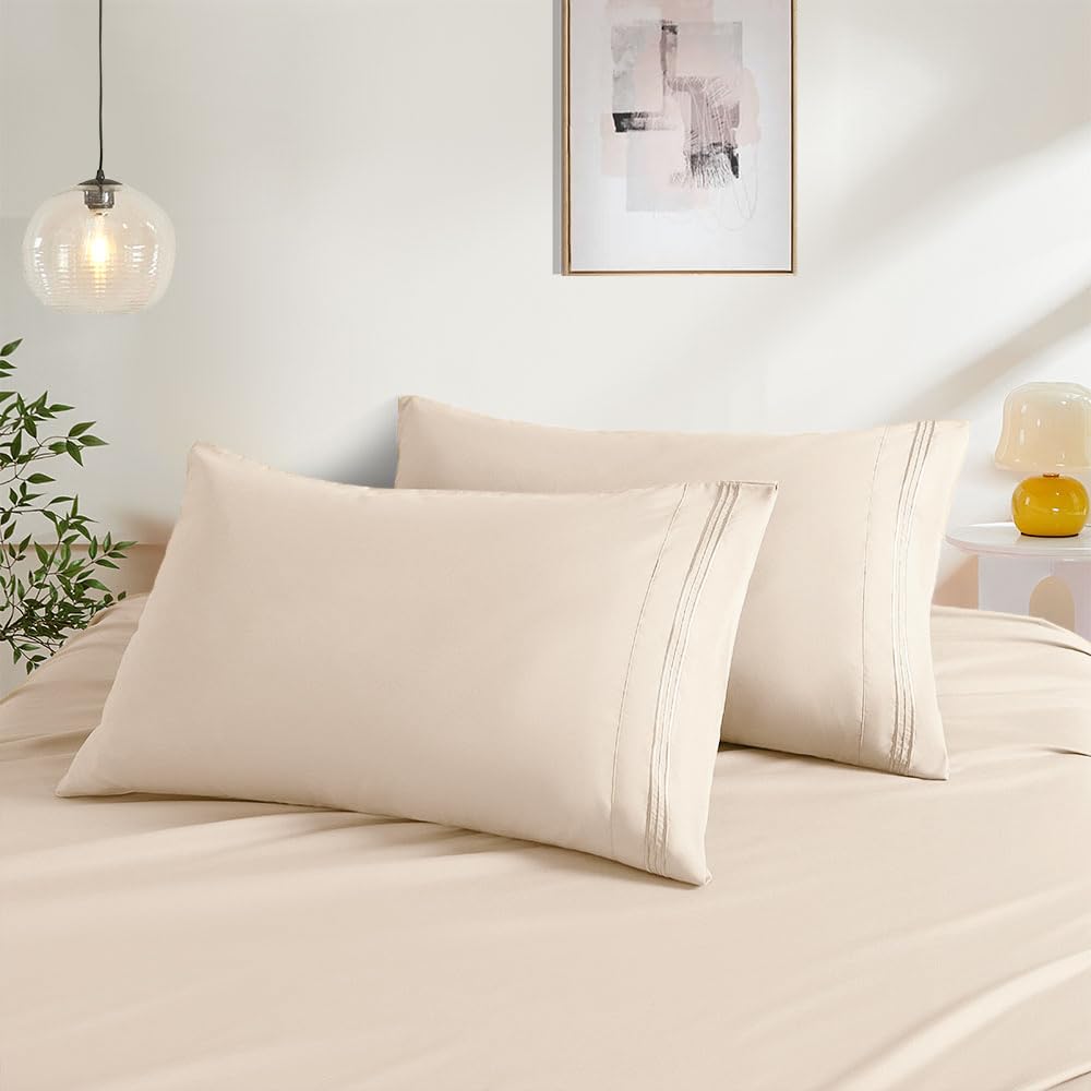 Purple Pillow Covers Set of 2，2 Pack Standard Size Pillow Cases，20"X26"