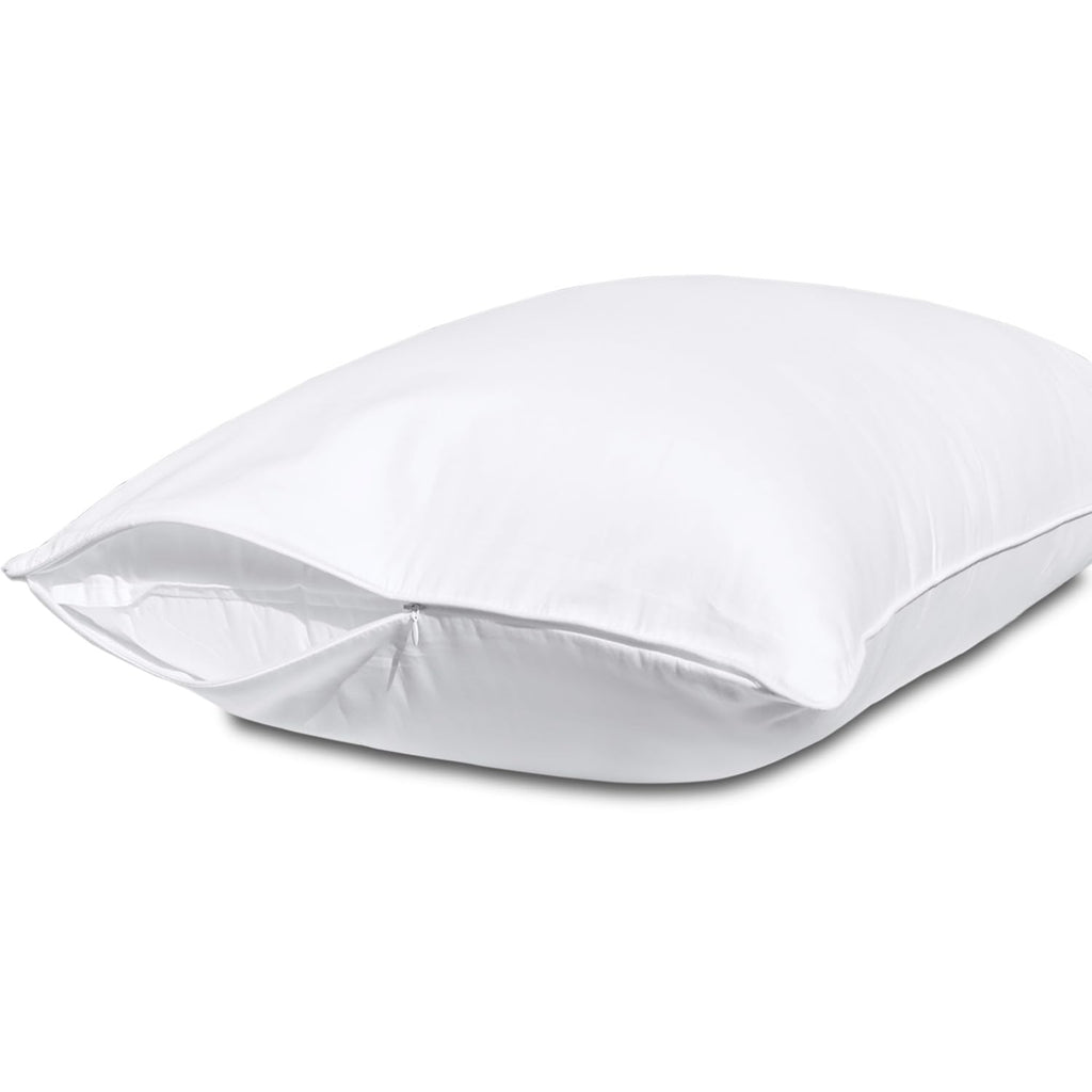 White Pillow Cases Standard Size 100% Cotton with Zipper, Set of 2, 20X26