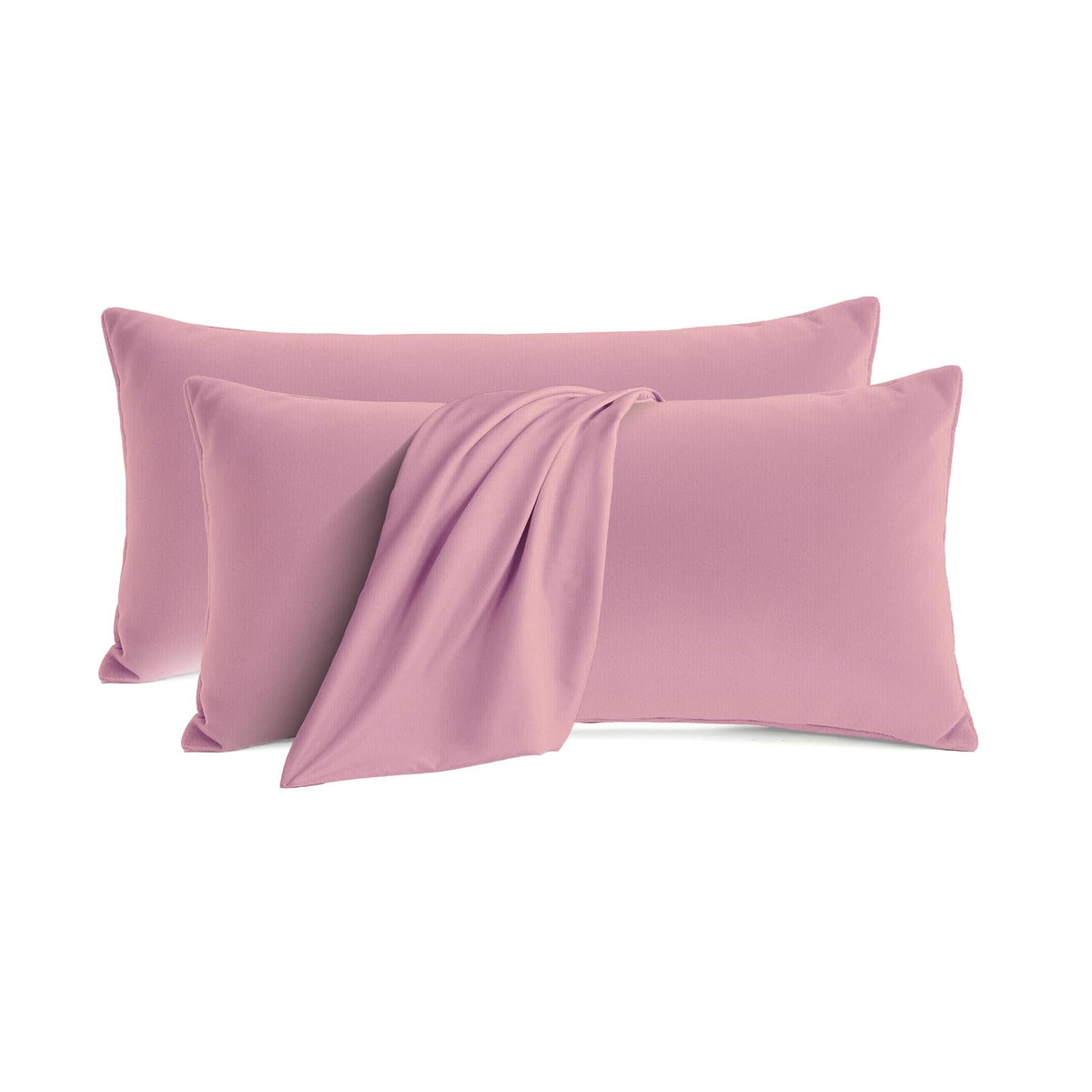 Set of 2 Brushed Microfiber Pillowcases 20x26 in Olive Green