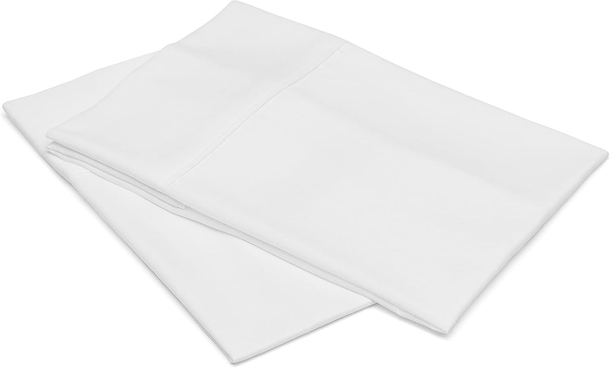 Amazon Basics Lightweight Super Soft Easy Care Microfiber Pillowcases, Standard size, 30" L x 20" W, Set of 2, Bright White, Pillows Not Included