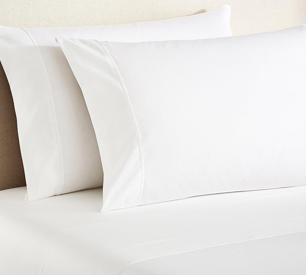 WINLIFE Standard Pillowcases Set of 2 100% Egyptian Cotton, Bright White