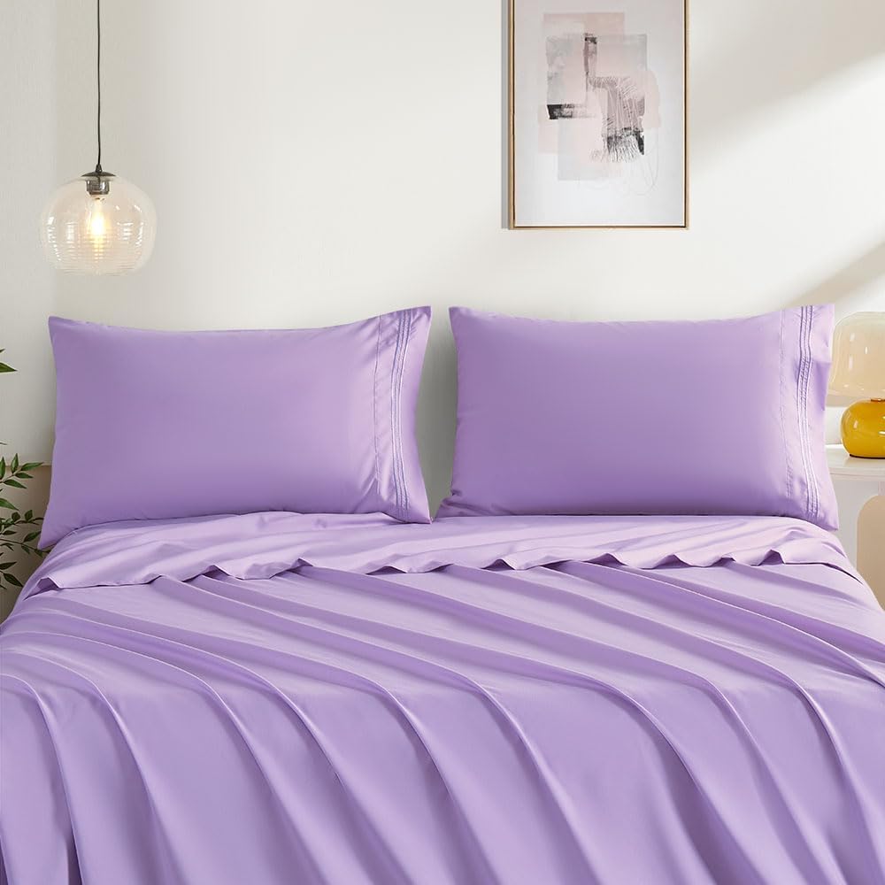 Purple Pillow Covers Set of 2，2 Pack Standard Size Pillow Cases，20"X26"