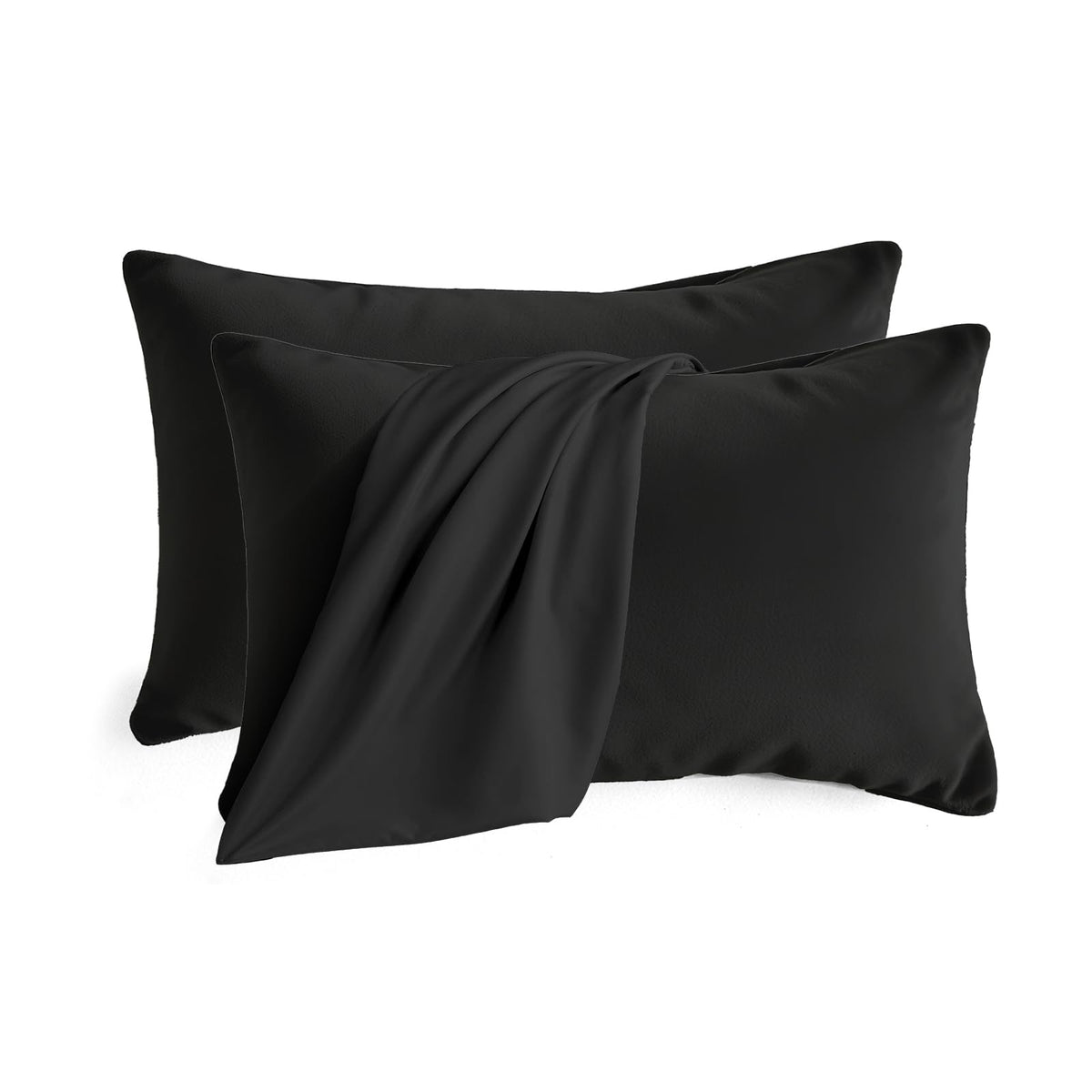Set of 2 Brushed Microfiber Pillowcases 20x26 in Olive Green
