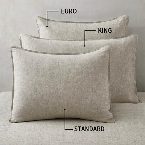 ATLINIA 100% Linen Pillow Shams Standard Size Natural Linen Pillow Case