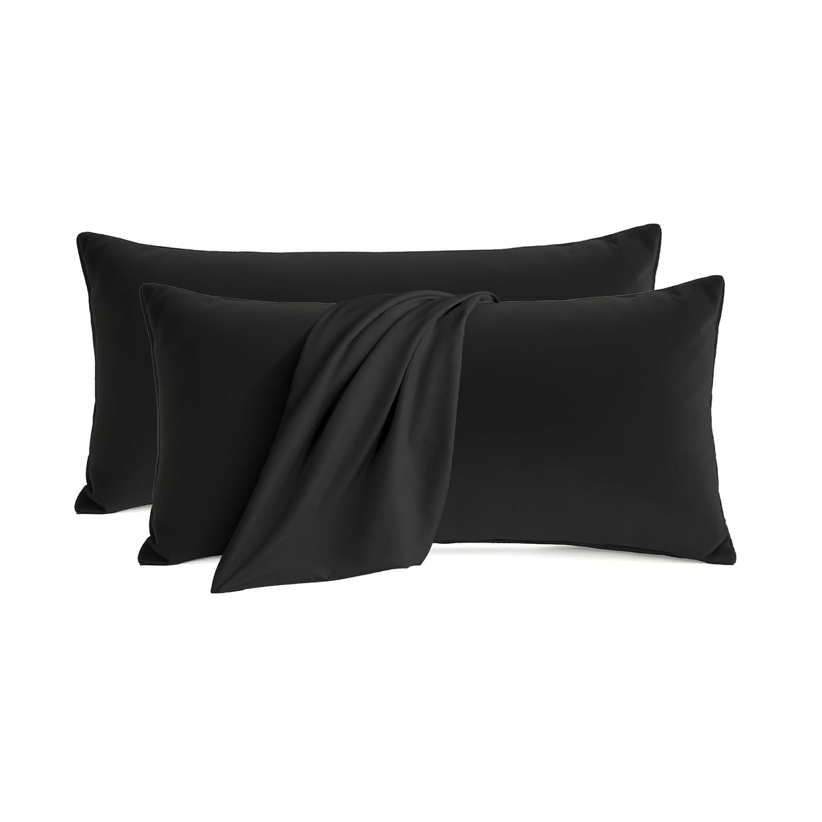 Set of 2 Brushed Microfiber Pillowcases 20x26 in Olive Green