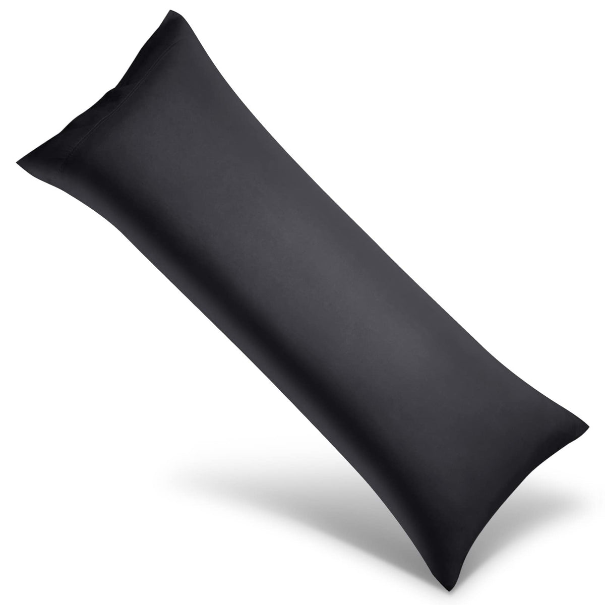 WishSmile Body Cooling Pillowcase Long Pillow Case Breathable Cool Silky Soft Rayon Derived from Bamboo Fabric, Hair and Skin Friendly, Dark Grey, 1 Pack, 20x54IN