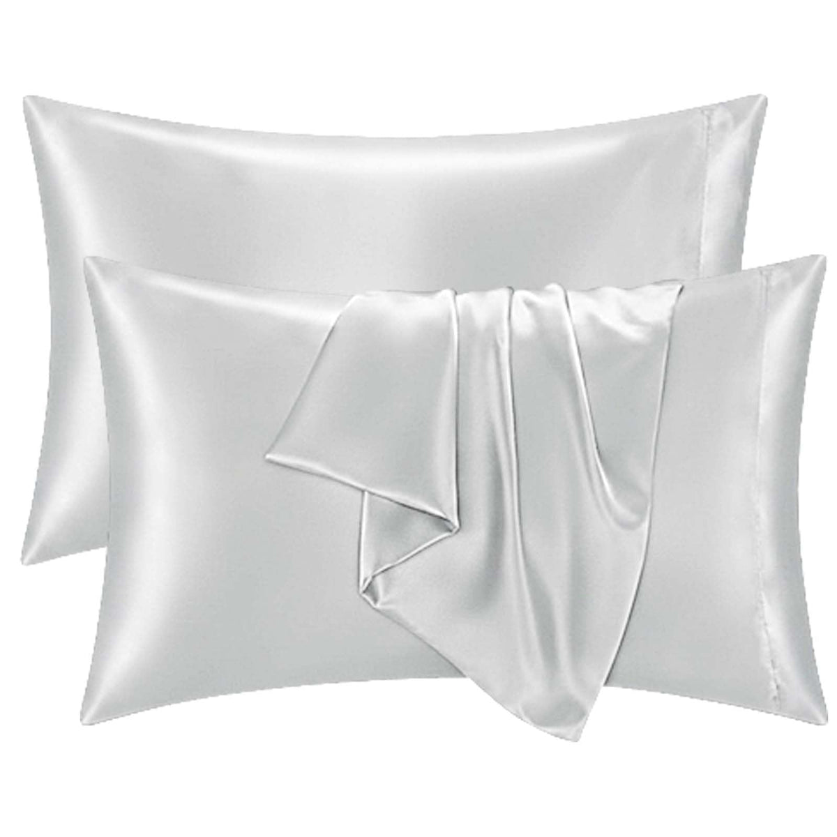 2 Pack Satin Pillowcases Purple Standard Size 20x26 Inch