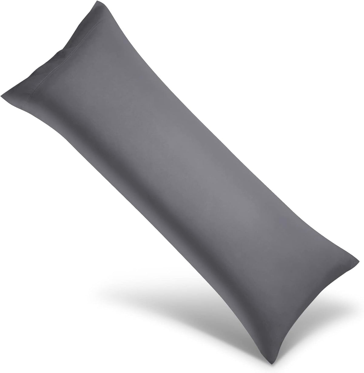 WishSmile Body Cooling Pillowcase Long Pillow Case Breathable Cool Silky Soft Rayon Derived from Bamboo Fabric, Hair and Skin Friendly, Dark Grey, 1 Pack, 20x54IN