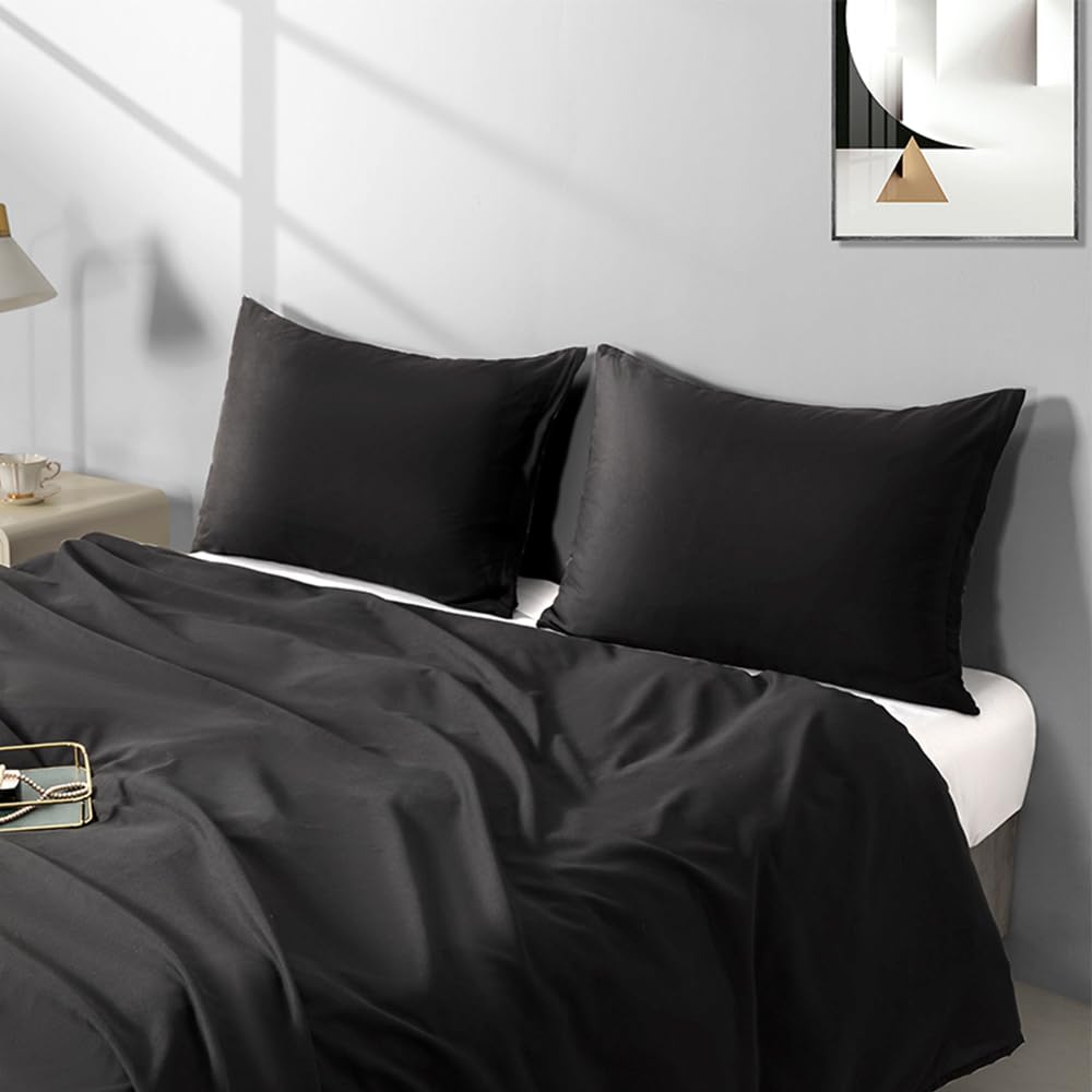 King Size Zipper Pillow Cases Set of 2,Dark Gray,20x36 Inches