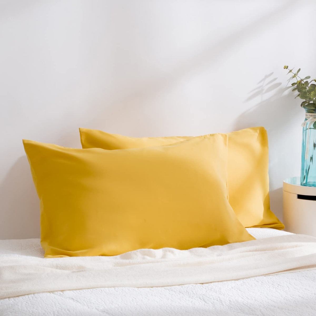 EVOLIVE Standard Microfiber Pillowcases Set of 2, 20"x30" (Yellow)