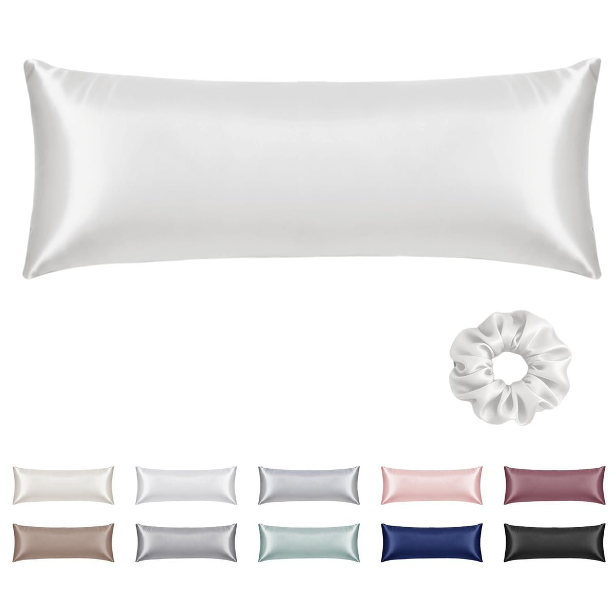 Vielit Queen Satin Pillowcase for Hair 2pc,Similar to Silk Pillow Cases,Easier Care Than Silk Pillowcase,Gifts for Women Men,Beige,20x30 & Envelope Closure and 2 Satin Scrunchies