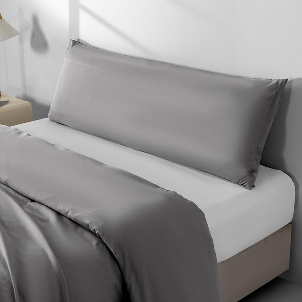 King Size Zipper Pillow Cases Set of 2,Dark Gray,20x36 Inches