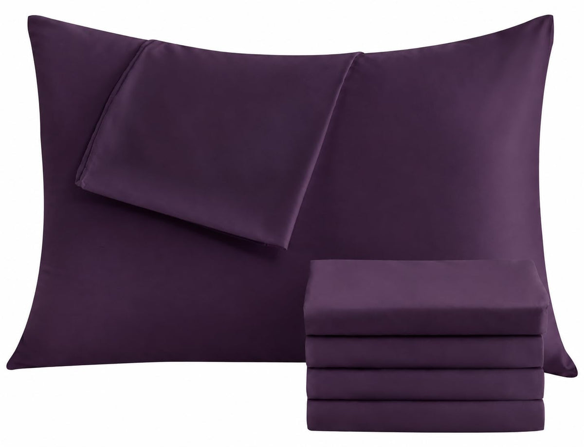 CULVE White Pillow Cases King 4 Pack, Microfiber Pillowcase, 20x36