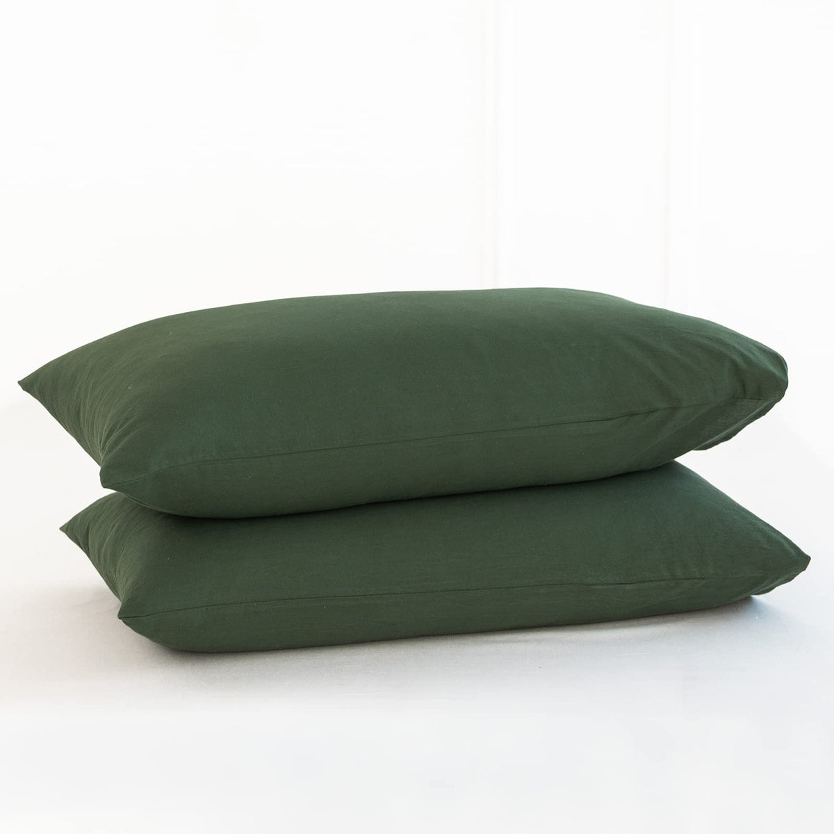 MOOMEE Pillowcase Set of 2 100% Washed Cotton Linen-Like King