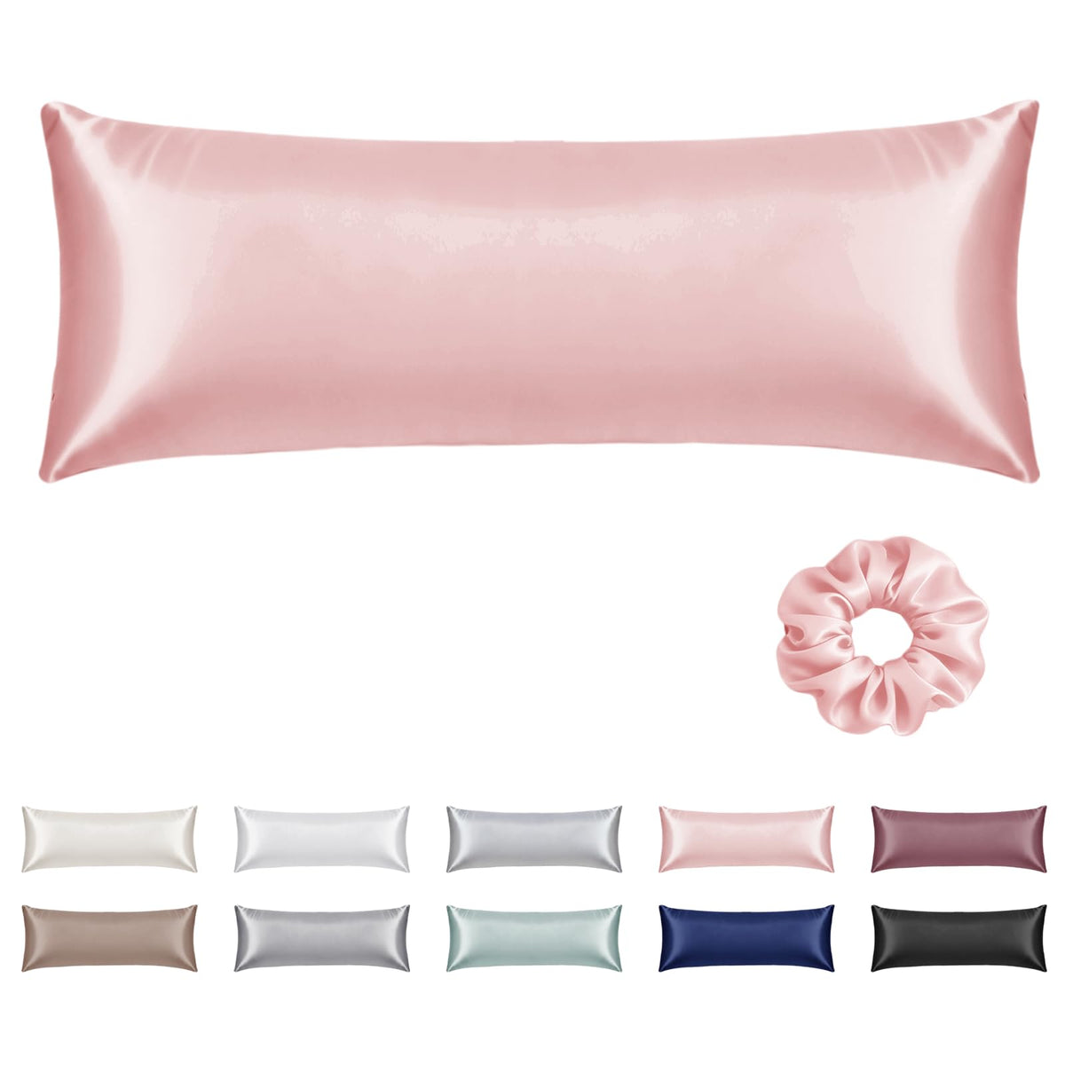 Vielit Queen Satin Pillowcase for Hair 2pc,Similar to Silk Pillow Cases,Easier Care Than Silk Pillowcase,Gifts for Women Men,Beige,20x30 & Envelope Closure and 2 Satin Scrunchies