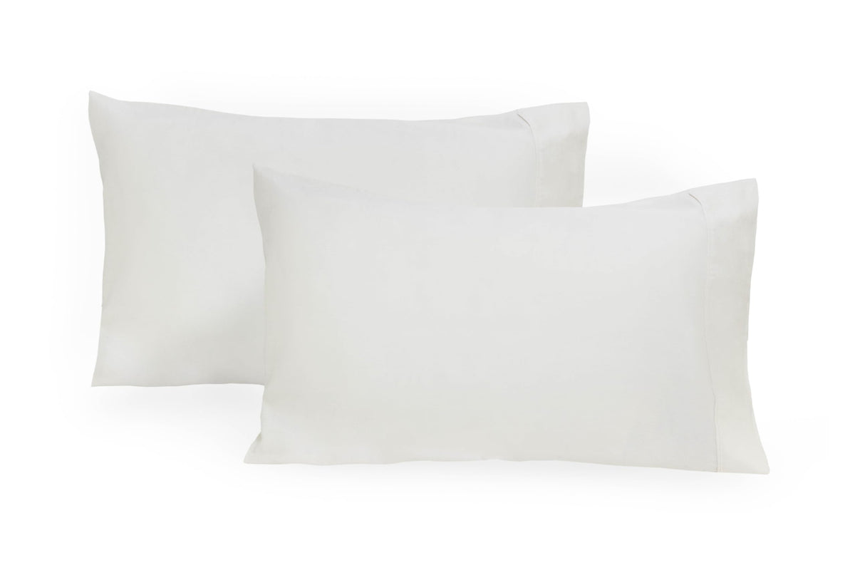Organic Cotton White King Pillowcases - 2 Pack, 100% GOTS Certified Organic Cotton, Cooling, Soft, Hypoallergenic, Luxurious, and All-Natural Crisp Pillowcases (White, King Size - Set of 2)