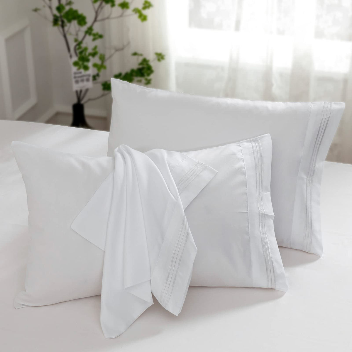 Aormenzy Microfiber Pillow Cases, Standard Size, Burnt Orange, Set of 2