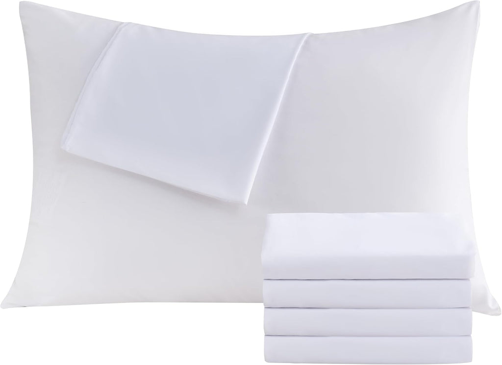 CULVE White Pillow Cases King 4 Pack, Microfiber Pillowcase, 20x36