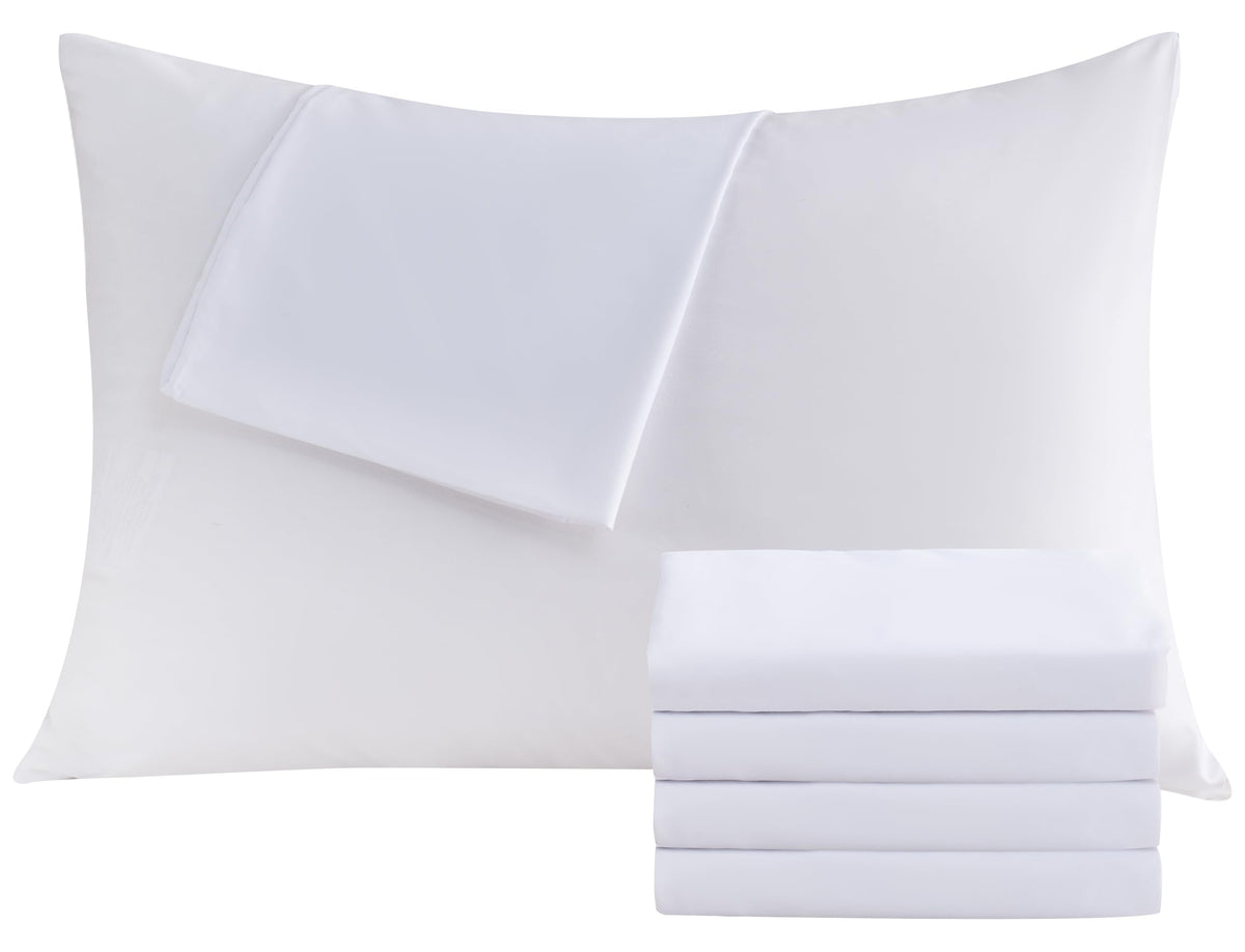 CULVE White Pillow Cases King 4 Pack, Microfiber Pillowcase, 20x36