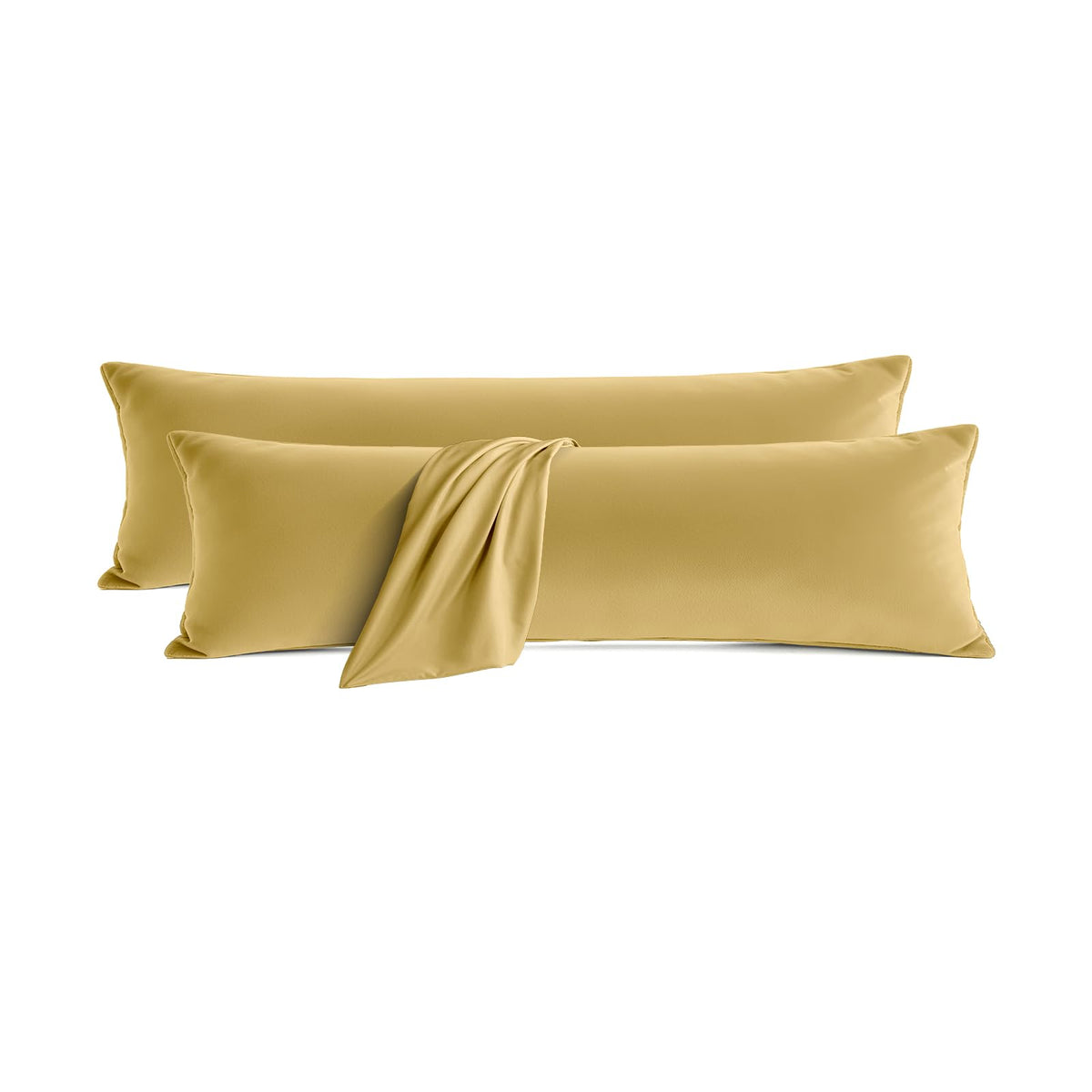 Set of 2 Brushed Microfiber Pillowcases 20x26 in Olive Green
