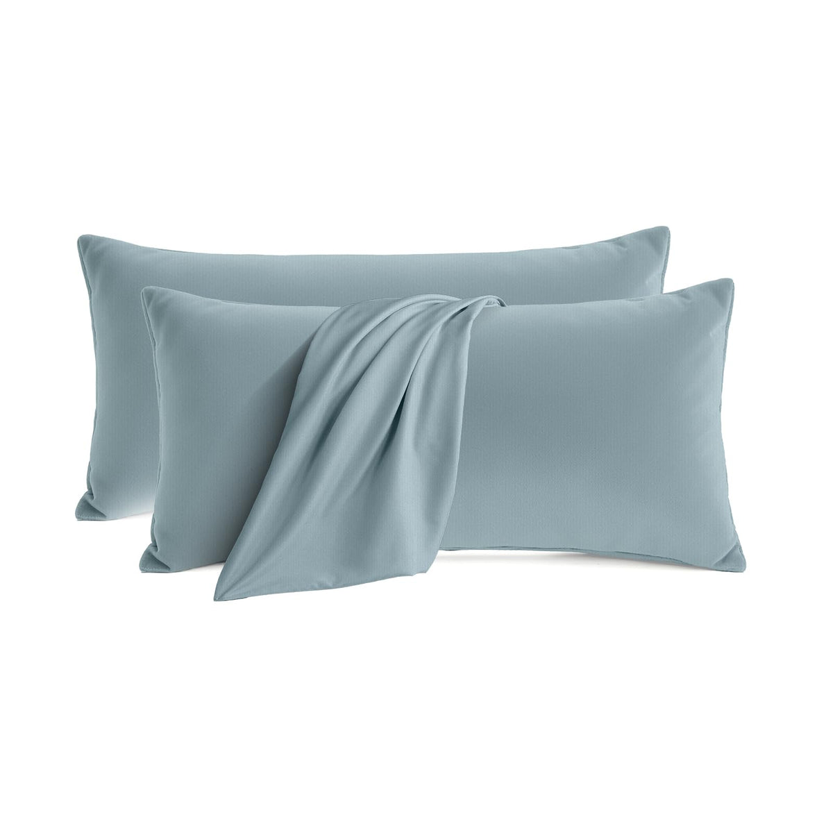 Set of 2 Brushed Microfiber Pillowcases 20x26 in Olive Green